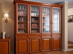 Выбираем книжный шкаф со стеклянными дверцами: особенности и преимущества конструкции